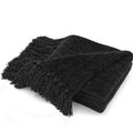 RECYCO Throw Blanket Soft Cozy Chenille Throw Blanket with Fringe Tassel for Couch Sofa Chair Bed Living Room Gift (Black, 60" x 80") - color: Black, size: 60'' X 80''