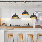 3 Light Plug in Pendant Lights Hammered Dome Hanging Lamp with Switch 22 Ft Long Hemp Rope Farmhouse Pndant Light Cord Lighting Fixture DIY Hanging Light - color: C 3 Lights