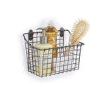 Spectrum Large Wall Mounted Wire Basket Industrial Gray Kitchen Wall Mount Organizer Storage Basket, Wire Basket for Kitchen Bathroom Pantry Organization, Wall Hanging Wire Caddy for Modern Homes - size: Large