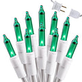 Brizled Green Christmas Lights, 69.6ft 300 Count Mini String Lights Connectable, 120V UL Certified Incandescent Light White Wire, Green Xmas Tree Light for Indoor Outdoor Xmas Halloween Tree Party - color: Green