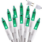 Brizled Green Christmas Lights, 69.6ft 300 Count Mini String Lights Connectable, 120V UL Certified Incandescent Light White Wire, Green Xmas Tree Light for Indoor Outdoor Xmas Halloween Tree Party - color: Green