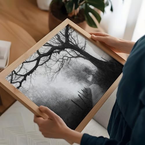 Monem Art Narrow Path into the Foggy Distance Print - Vague Memories Poster - Landscape Art - Monochrome Office or Bedroom Decor - 8x10 Unframed Wall Art by Adam Dauria - color: Style-03, size: 8"L x 10"W
