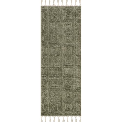 Nuloom Kerry Green, 2'8" x 8', Geometric, Soft and Cozy, High Traffic, Stain Resistant, Easy Clean, Durable Runner for Bedroom, Living Room, Dining Space, Den, Foyer, Entryway - color: Kerry Green, size: 2'8" x 8' (Rectangular)