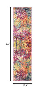 SAFAVIEH Madison Collection Runner Rug - 2'2" x 8', Fuchsia & Gold, Boho Abstract Distressed Design, Non-Shedding & Easy Care, Ideal for High Traffic Areas in Living Room, Bedroom (MAD425D) - color: Fuchsia/Gold, size: 2'2" x 8' (Runner)