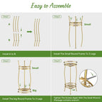 H HOMEXIN Plant Stand Indoor- 2 Tier Metal Tall Plant Stand 26.5" Flower Stand Holder Heavy Duty Rustproof Plant Shelf Rack for Corner Garden Patio Lawn Balcony office Outdoor