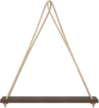 Mkono Wood Hanging Shelves for Wall Boho Decor Swing Rope Rustic Floating Shelf, Set of 3 Wall Display Shelving Home Organizer Rack for Living Room Bedroom Bathroom Kitchen,Brown