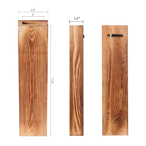 Wood Wall Vase Planters with Artificial Plants,Boho Wall Decor for Bathroom Living Room Bedroom Kitchen,Modern Farmhouse Art Decor Hanging Planters for Dried Flowers Home Office 3pcs Brown