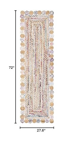 SAFAVIEH Cape Cod Collection Runner Rug - 2'3" x 6', Beige & Multi, Handmade Boho Braided Jute & Cotton, Ideal for High Traffic Areas in Living Room, Bedroom (CAP201B) - color: Beige/Multi, size: 2'3" x 6' (Runner)