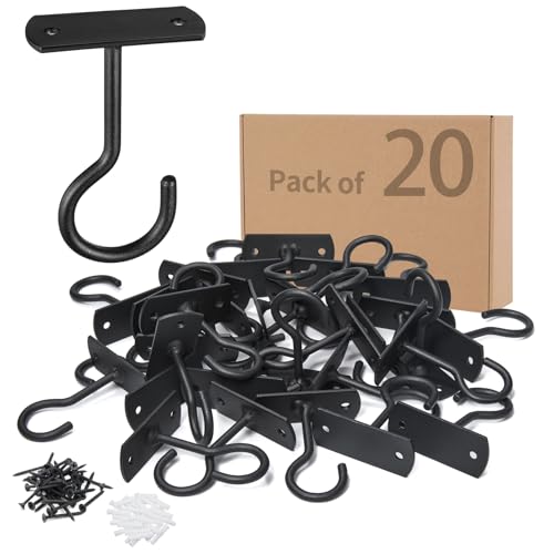 2.5in Ceiling Hooks Bulk for Hanging Plants 20Pack Black - color: Black, size: 2.5In 20Pack