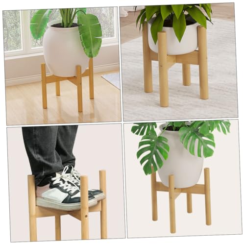 Abaodam Bamboo Plant Pot Stand Indoor Plant Display Rack Boho Style Flower Pedestal