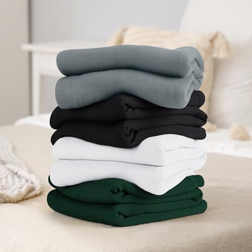 Utopia Bedding Knit Blanket King Size (90x102 Inches, White) Soft Lightweight Jersey Breathable Sweatshirt Blanket for Bed,Couch & Sofa - color: White, size: King