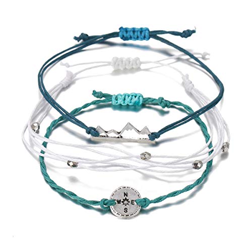 choice of all String Bracelets for Women Boho Wave Surfer Beach Wear Cute Bracelets Set Summer Friendship Jewelry Accessories Beach Stuff - color: C3:3 pcs green mountain string bracelets