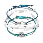 choice of all String Bracelets for Women Boho Wave Surfer Beach Wear Cute Bracelets Set Summer Friendship Jewelry Accessories Beach Stuff - color: C3:3 pcs green mountain string bracelets