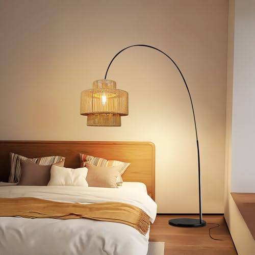 Boho Rattan Lamp Shades for Pendant Light Chandelier Floor Lamps Replacement,Rustic 3-Tier Drum Lamp Shade with Hand-Woven Rattan for Living Room Kitchen Dining Room Office Hotel. - size: style A