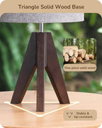 EDISHINE Boho Small Table Lamp, Walnut Color Wooden Tripod Bedside Lamp, Farmhouse Nightstand Lamp for Nursery, Bedroom, Office, Kid Room, Living Room, Grey Linen Lampshade, E26 Socket, 14.2 Inch - style: Modern