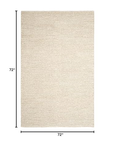 SAFAVIEH Natural Fiber Collection Area Rug - 6' Square, Ivory, Handmade Jute, Ideal for High Traffic Areas in Living Room, Bedroom (NF520A) - size: 6' x 6' (Square)