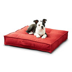 South Pine Porch Mila Square Tufted Pillow Style Dog Bed, Scarlet, Small (24" x 24") - color: Scarlet, size: Small (24" x 24")
