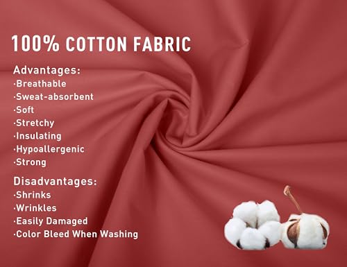Sunflower Queen Pillowcases Set of 2, 100% Cotton Queen Size Pillow Cases 2, 20×30 inches Jester Red, Soft and Breathable - color: Jester Red, size: Queen (20"x30")