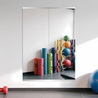 Ruomeng Home Gym Mirror, 55''x20''x2PCS Full Length, Large Frameless Body Mirror Tempered Glass for Gym, Workout, Yoga, Garage, Dance Studio - size: 55"x20"-2pcs