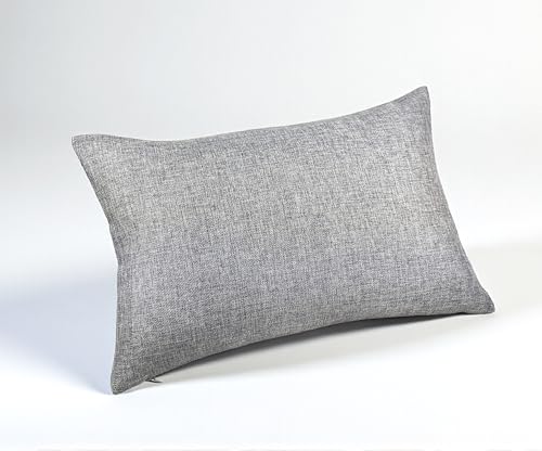 Aiking Home Imitation Burlap Lumbar Pillow Cover 12x18 Inch Vintage Faux Linen Rustic Natural Look, 1 Piece Elegance Farmhouse Style Accents Pillow Case for Indoor Use, Light Grey - color: Light Grey, size: 18" x 12" (Pack of 1)