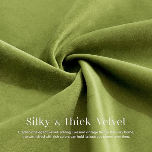 Phantoscope Pack of 2 Velvet Throw Pillow Covers, Decorative Soft Velvet Pillows Accent Double-Sided Gusseted Design, Square Cushion Case for Couch Sofa Bed, Green, 18 x 18 inches 45 x 45 cm - color: Light Green