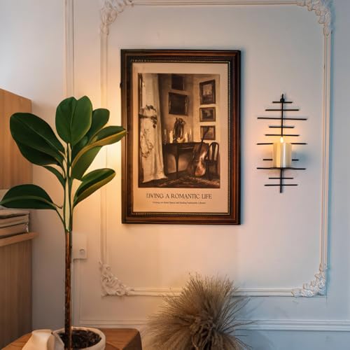 AIM & GGKK Wall Candle Sconce Set of 2,Black Wall Mounted Candle Holder for Home,Living Room, Dining Room,Rustic Farmhouse Boho Decoration - color: Black