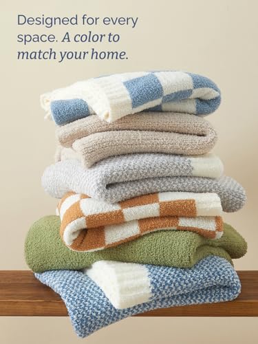 Super Soft Throw Blanket - Checkered Blanket for Couch, Bed, Sofa, Chair - Lightweight Warm Double Sided Knit - All Season Cozy, Fuzzy, Anti-Static Microplush Blanket for Women - 50x60 (Toffee/Cream) - color: 06 - Checkered Toffee/Cream