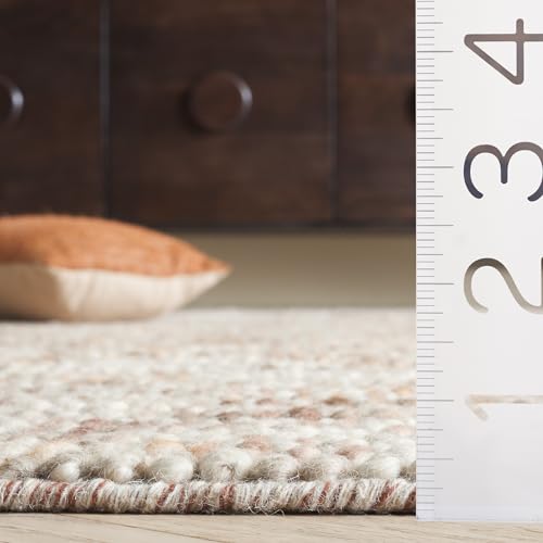 SAFAVIEH Natura Collection Runner Rug - 2'3" x 8', Dark Brown & Beige, Handmade Wool Blend, Textured Design, Ideal for Hallway, Bedroom, Foyer (NAT620E) - color: Dark Brown/Beige, size: 2'3" x 8' (Runner)
