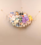 Stuffed Animal Storage Hammock or Net, Large Toy Hammock Net, Macrame Handmade Corner Hanging Plushie Net, Cute Boho Toy Organizer for Nursery, Playroom, Bedroom and Kids Room Decoration - style: C