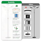 Aumtrly Grow Lights for Indoor Plants, 3 Head Full Spectrum Plant Light with 68" Adjustable Stand for Growing Large Tall Plants, White Halo Floor LED Grow Lamp with 16 Hour Timer - size: 3 head 68inch/white
