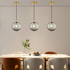 Modern Smoke Grey Glass Pendant Light, Kitchen Island Lighting 3-Pack Globe Pendant Light Fixtures Century Kitchen Island Pendant Lighting for Bedroom Living Dining Room Light Fixture (Without Bulb) - color: BW-Smoky Gray-1 Light-3PC
