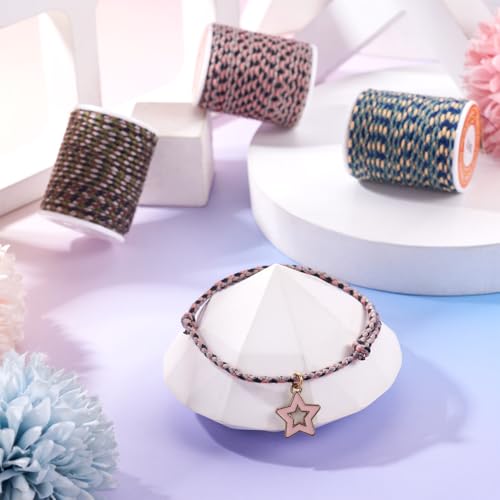 17.2 Yards 1.5mm Twine Braided Cord 4-Ply Macrame Polycotton Cord Jewelry Beading Thread for Friendship Bracelet DIY Craft String Knitting Macrame Rope Wall Hangers Decoration - color: Mixed Color 5, size: 1.5mm