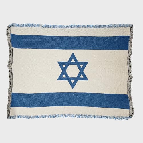 Pure Country Weavers Israel Flag Blanket - Gift Tapestry Throw Woven from Cotton - Made in The USA (69x48) - color: Israel Flag