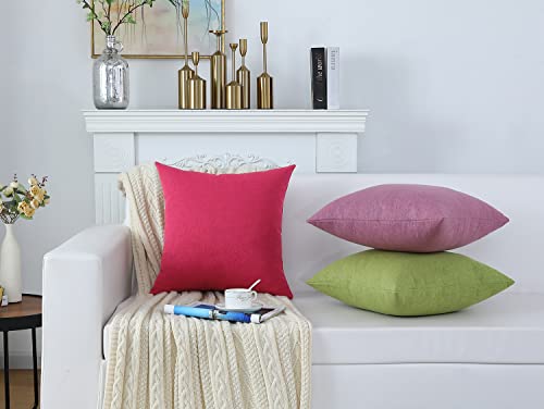 Jeneoo Decorative Burgundy Red Throw Pillow Covers Rustic Farmhouse Rectangular Linen Burlap Soft Comfy Solid Cushion Couch Cases for Sofa Living Room (Set of 2, 12 x 20 Inches) - color: Burgundy Red, size: 20" x 12" (Pack of 2)