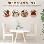 YOSINXU 4 Pcs Boho Wall Decor Rustic Wooden Living Room Bohemian Hanging Art Decor, Decors Farmhouse Geometric Hanging, 10 Inch Aesthetic Minimalist Wood Art for Apartment Bedroom