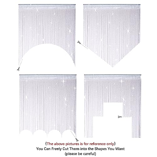 Hysenm 2 Pack 39 x 79 Inch Beaded Curtain String Door Curtains, Hippie Room Decor Closet Beaded Curtains for Doorway, Room Divider Privacy Decor, Boho Home Decoration for Bedroom, Party, White - color: White