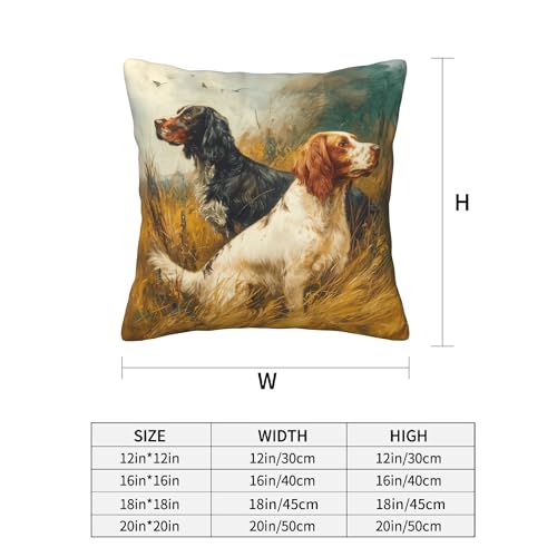Vintage Dog Throw Pillow Covers 18 X 18 Inch Set of 4 Decorative Cushion Cover Home Decor for Sofa Chair Couch Bedroom Living Room - color: Dog