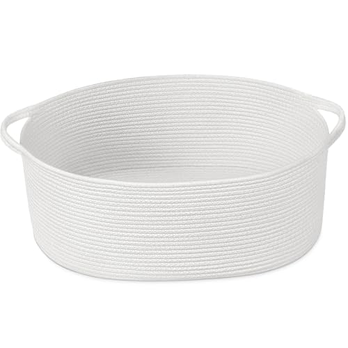 Goodpick Rope Baskets for Gifts Empty, 19.7" X 11" X 7.9" Large Woven Baskets for Baby Shower, Empty Gift Basket for Nursery Toy Storage, Dog Toy Basket for Living Room, White - color: White, size: 19.7x11x7.9 Inch (Pack of 1)