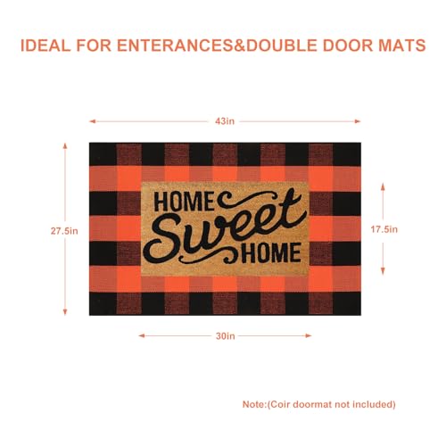 KIMODE Buffalo Plaid Fall Outdoor Rug 27.5"x43",Washable Halloween Door Mat,Reversible Front Porch Rug,Checkered Layering Rug for Entryway,Halloween Front Porch Decor,Orange and Black - color: Orange/Black, size: 2'4" x 3'7" (Rectangular)