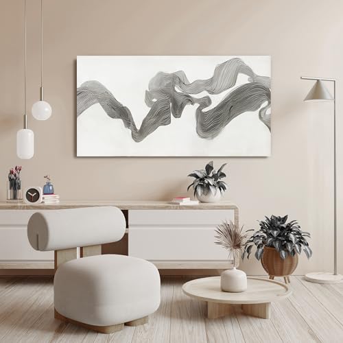 Abstract Wall Art Decor Wall Art Pictures for Living Room Abstract Canvas Art Wall Decor Gray White Wall Art Prints Artwork for Walls Modern Minimalist Wall Art Decorations Home Office Decor 20" X 40" - color: JYQ-01Q, size: 40"L x 20"W