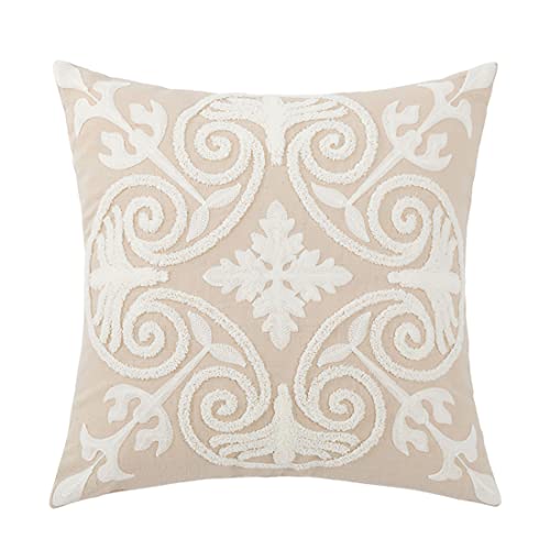 vctops Embroidery Cotton Decorative Throw Pillow Cover Boho Geometric Pattern Cushion Cover for Couch Sofa Bed (Geometric F,18"x18") - color: Geometric F, size: 18" x 18" (Pack of 1)