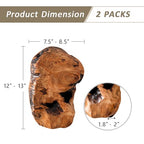JOLLYMER 2-Pack Cedar Wood Live Edge Wall Vases – Natural Edge Hanging Flower Vase, Organic Root Carved, Rustic Home Décor, Handcrafted Wall Mounted Wooden Vase (Flowers Not Included)
