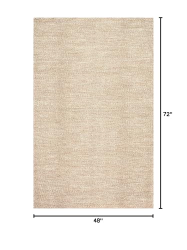nuLOOM Alessi Solid Farmhouse Cotton Area Rug, 4x6, Beige - color: Beige, size: 4' x 6' (Rectangular)