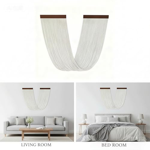 Large Macrame Wall Hanging Macrame Wall Decor Tapestry For Headboard Bedroom Livingroom Boho Fiber Home Art (White-E) - color: White-E