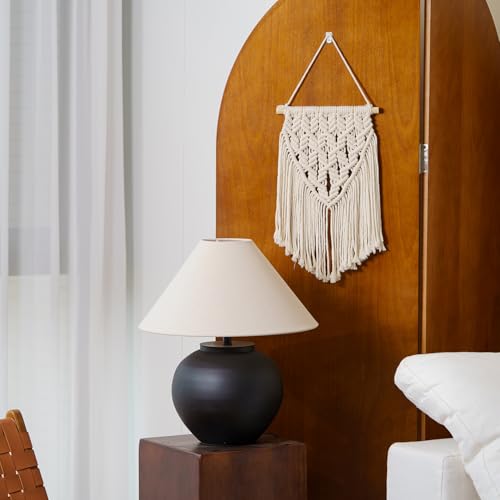 Nashibowu Small Macrame Wall Hanging Decor Boho Tapestry for Bedroom Living Room Dorm Nursery and Office, Cute Aesthetic Wall Art for Small Spaces for Teen Girls and Home Decor (White, 16 * 10 Inch) - color: White