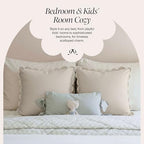 BEBE BASK Scalloped Pillow Cover - Set of 2 - 18 x 18 Inch - Scallop Pillow Cover Natural/White/Beige - 100% Cotton - Grandmillennial Style - color: Natural/White