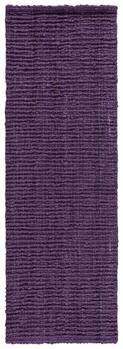 SAFAVIEH Natural Fiber Collection Runner Rug - 2'6" x 6', Purple, Handmade Jute, Farmhouse Style, Chunky Textured Thick Pile (NF447B) - color: Purple, size: 2'6" x 6' (Runner)