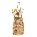 Natural Handwoven Water Hyacinth Hanging Basket – Boho Wall Decor for Front Door, Flowers, Mail & Veggies Storage – Wicker Organizer for Home, Pantry, Garden, Farmhouse