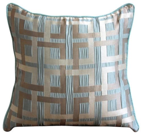 The HomeCentric Pillow Covers, Sea Green Decorative Pillow Covers 16x16 inch (40x40 cm) Jacquard Throw Pillows for Couch, Geometric, Maze, Contemporary Pillowcase with Zipper Easter - Opulence - color: 32. Sea Green (Opulence), size: 16" x 16" (Pack of 1)