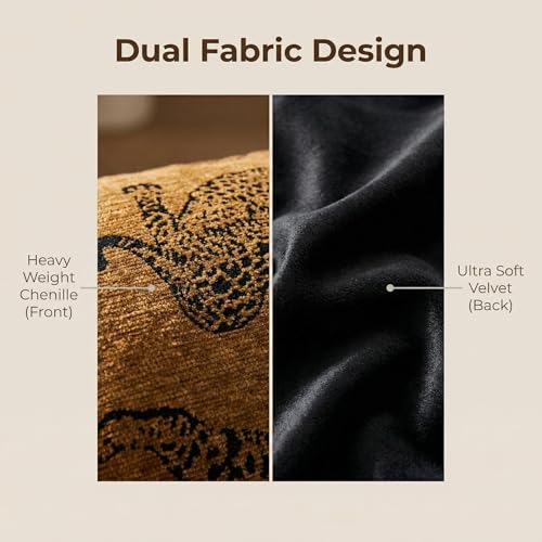 Mantle & Mason Leopard Throw Pillow Covers 20x20 Set of 2 Cheetah Decorative Pillow Covers for Couch Bed Living Room Mid Century Modern Soft Cushion Covers Brown - color: Leopard Camel, size: 20" x 20" (Pack of 2)